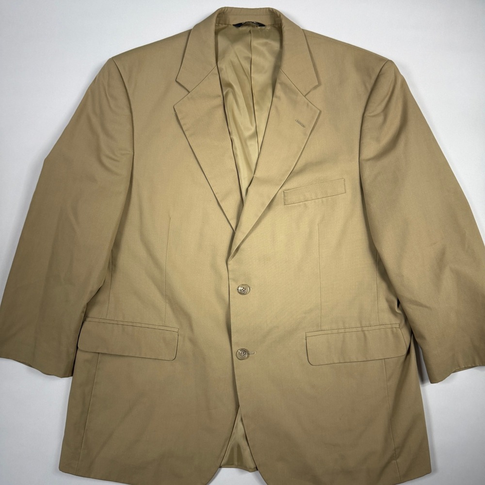 Brooks Brothers 346 Mens 43R Tan Stretch Cotton Blazer Sport Coat 2 Button